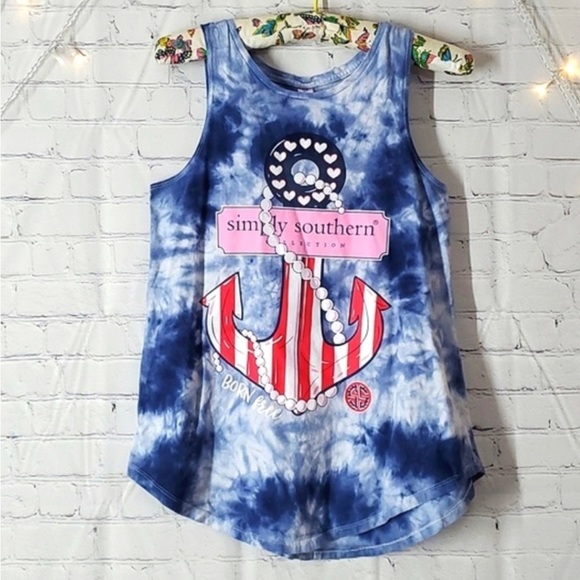 Simply Southern • Small • RED WHITE & BLUE • Tank Top - Picture 1 of 1